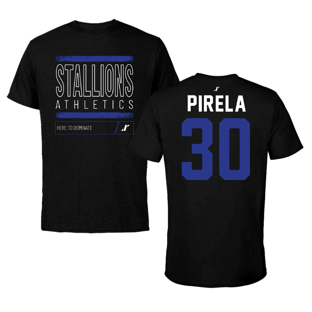 North American University Soccer Black Dominate Performance Tee - #30 Javier Pirela