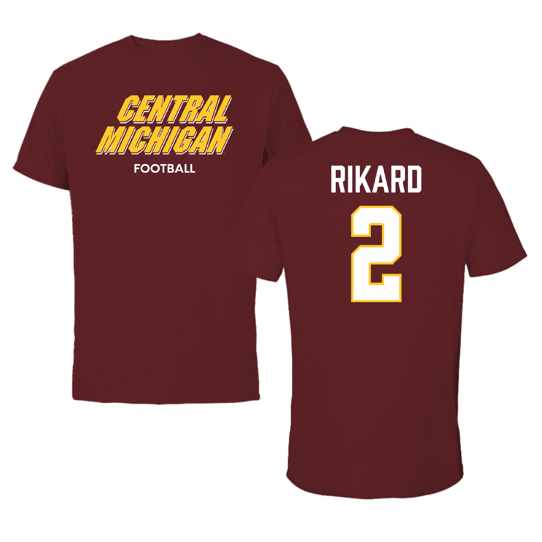 Central Michigan University Football Maroon Performance Tee - #2 Elijah Rikard