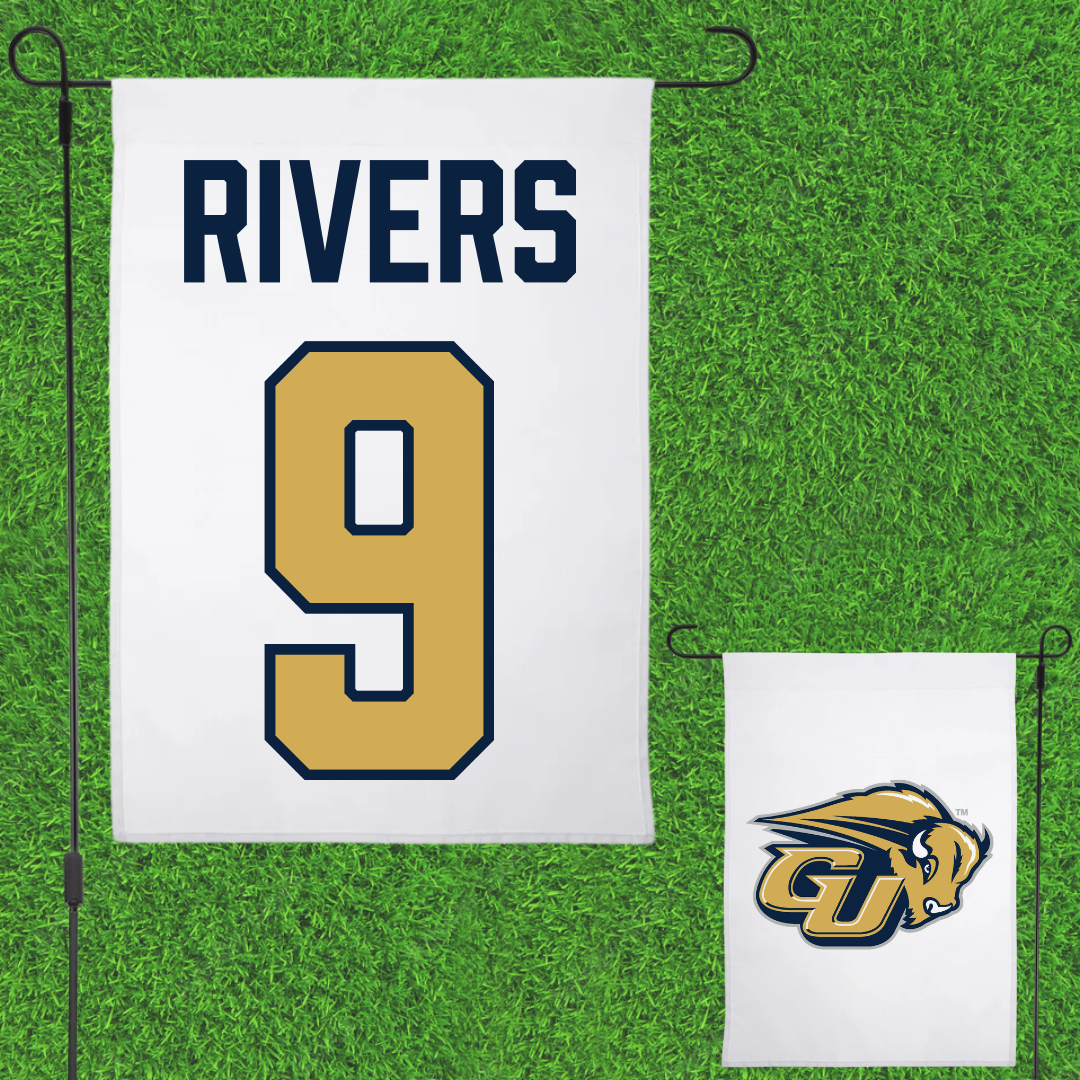 Gallaudet University Football White Garden Flag - #9 Lawrence Rivers