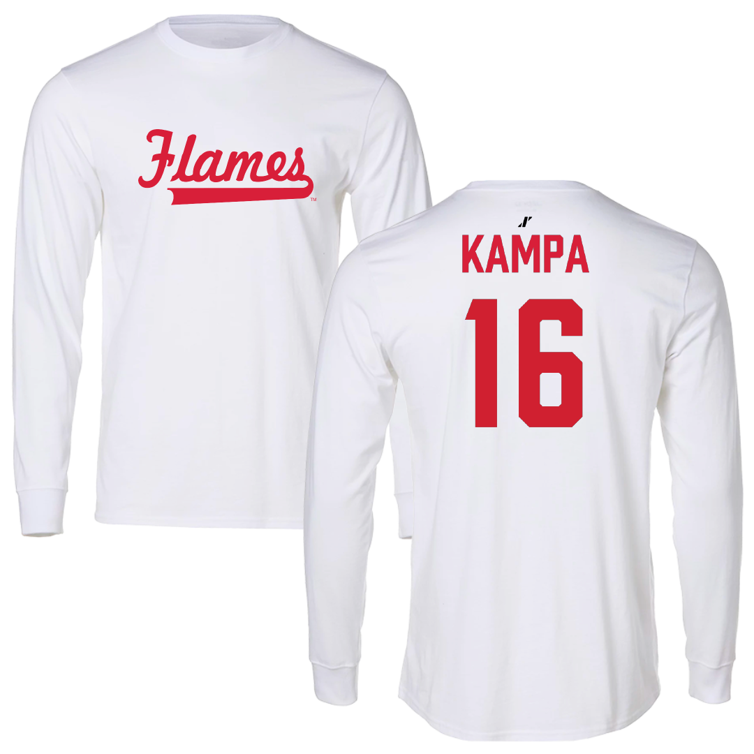 UIC Baseball White Performance Long Sleeve - #16 Ashton Kampa