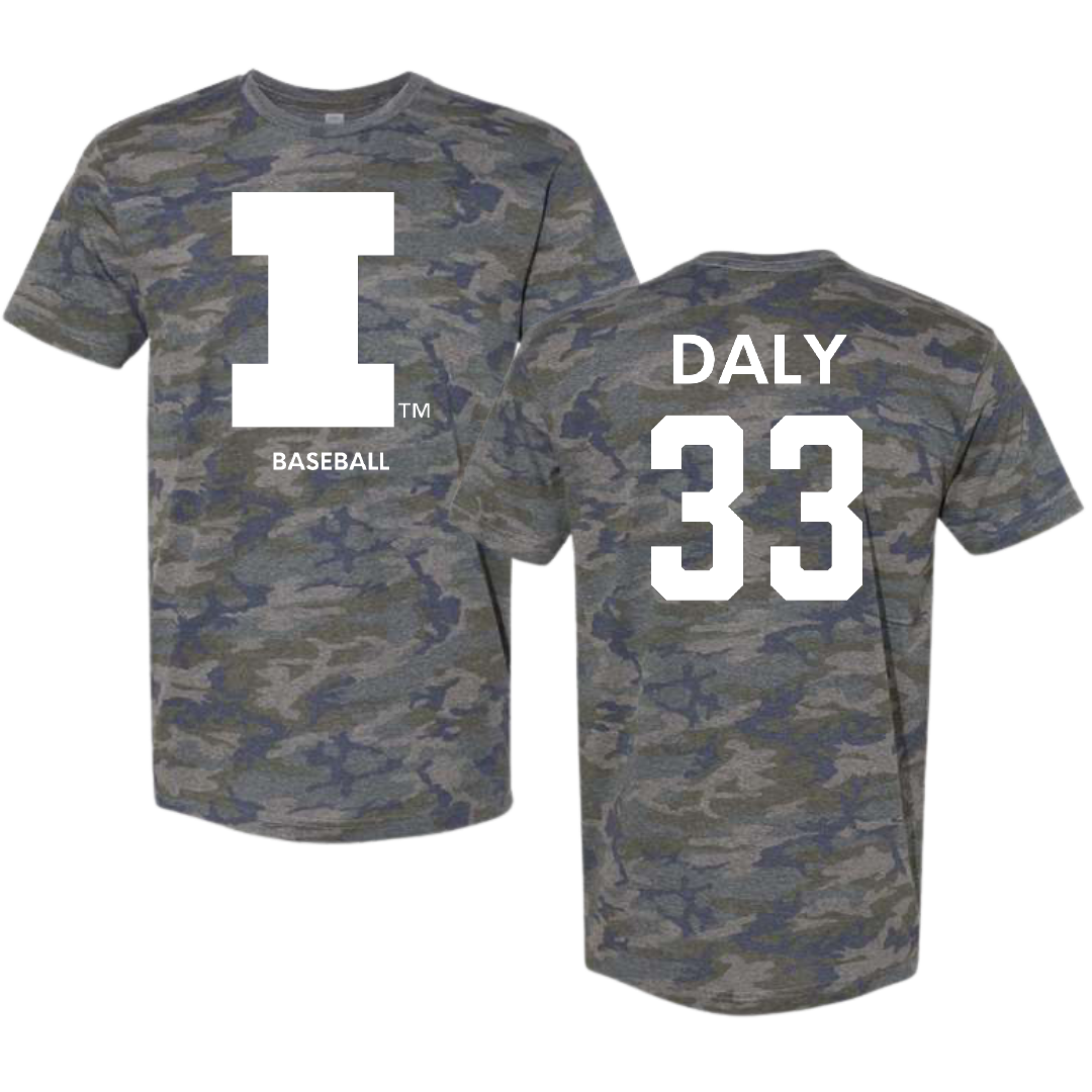 University of Illinois Baseball Vintage Camo Tee - #33 Ryan Daly