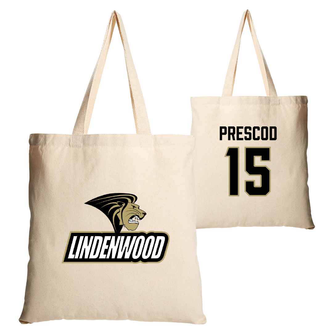 Lindenwood University Rugby Tan Canvas Tote Bag - #15 Tyresse Prescod