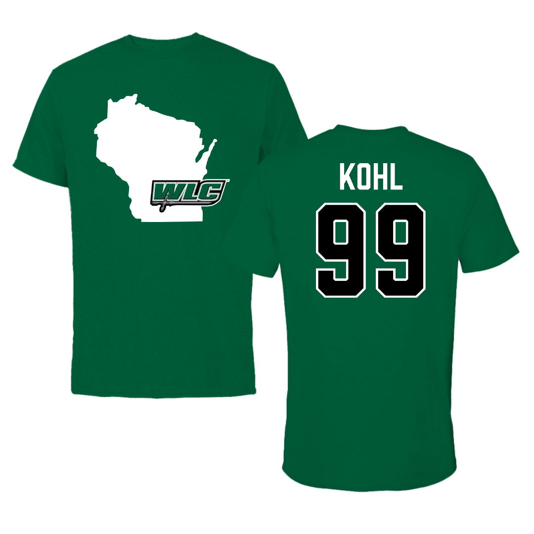 Wisconsin Lutheran College Football Green State Performance Tee - #99 Gabe Kohl