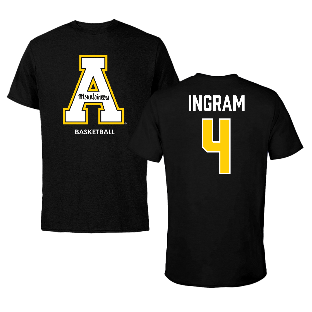 Appalachian State University Basketball (W) Black Tee - #4 J'Mani Ingram