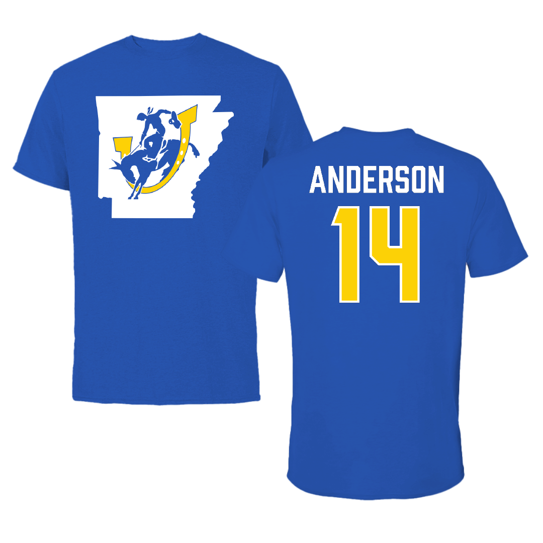 Southern Arkansas University Volleyball Blue State Tee - #14 Addison Anderson