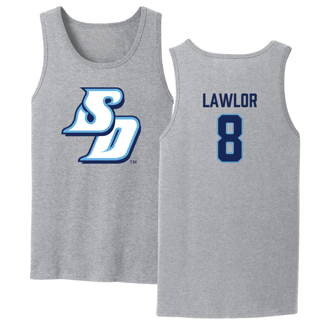 University of San Diego Football Sport Gray Tank Top - #8 Conor Lawlor