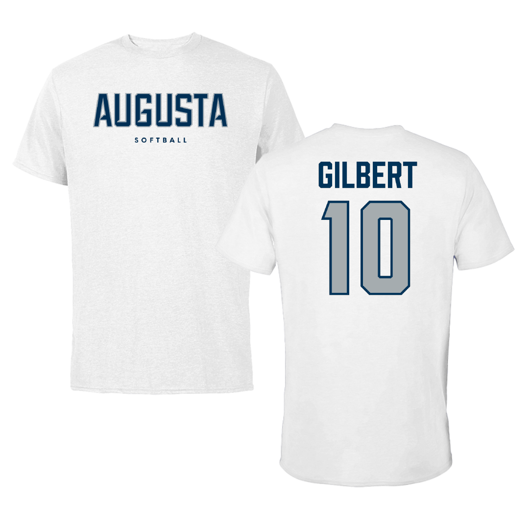 Augusta University Softball White Tee - #10 Sydney Gilbert