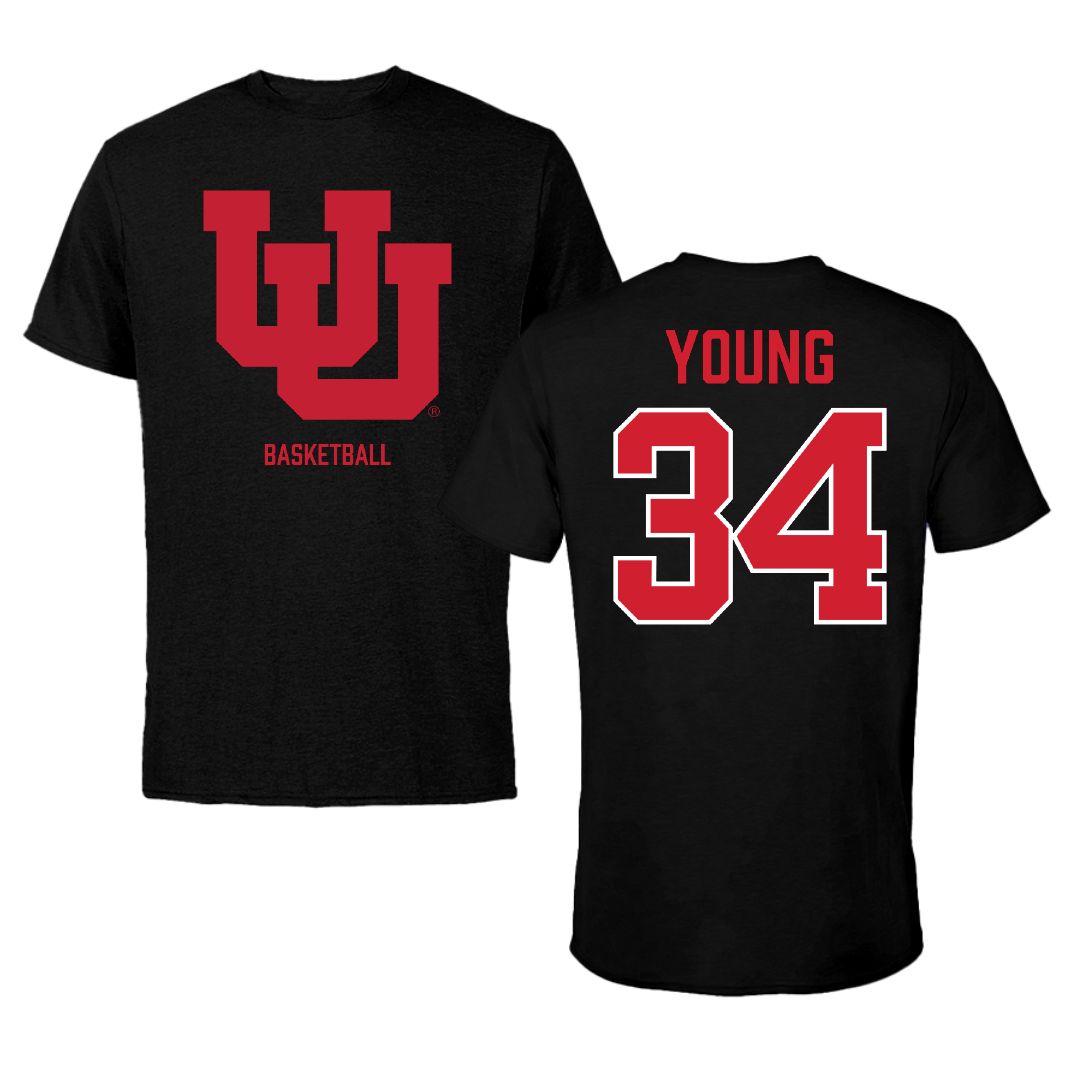 University of Utah Basketball (W) Black Performance Tee - #34 Dasia Young