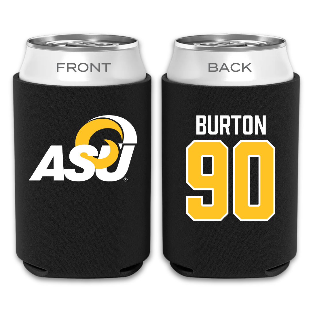 Angelo State University Football Black Can Cooler - #90 Zach Burton