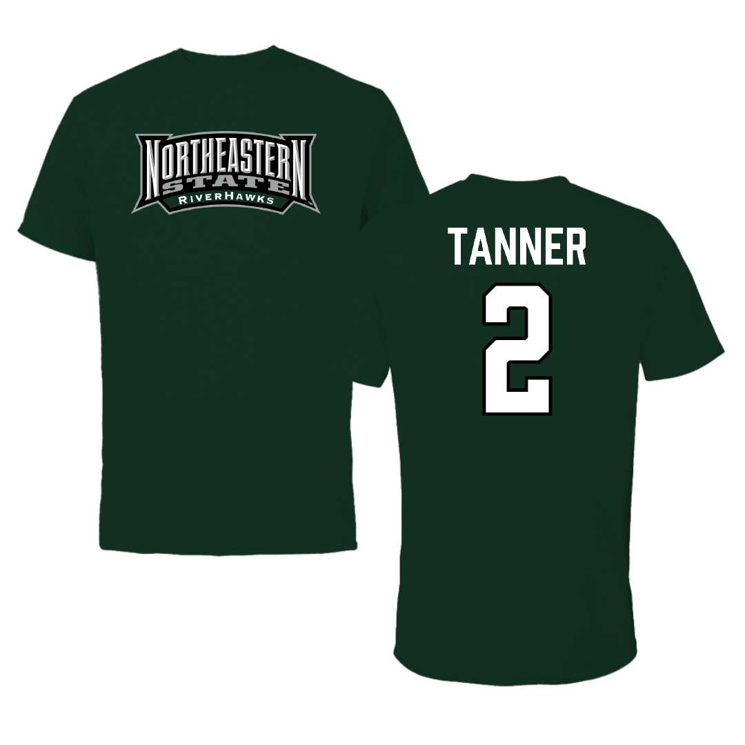 Northeastern State University Softball Forest Green Block Tee - #2 Avery Tanner