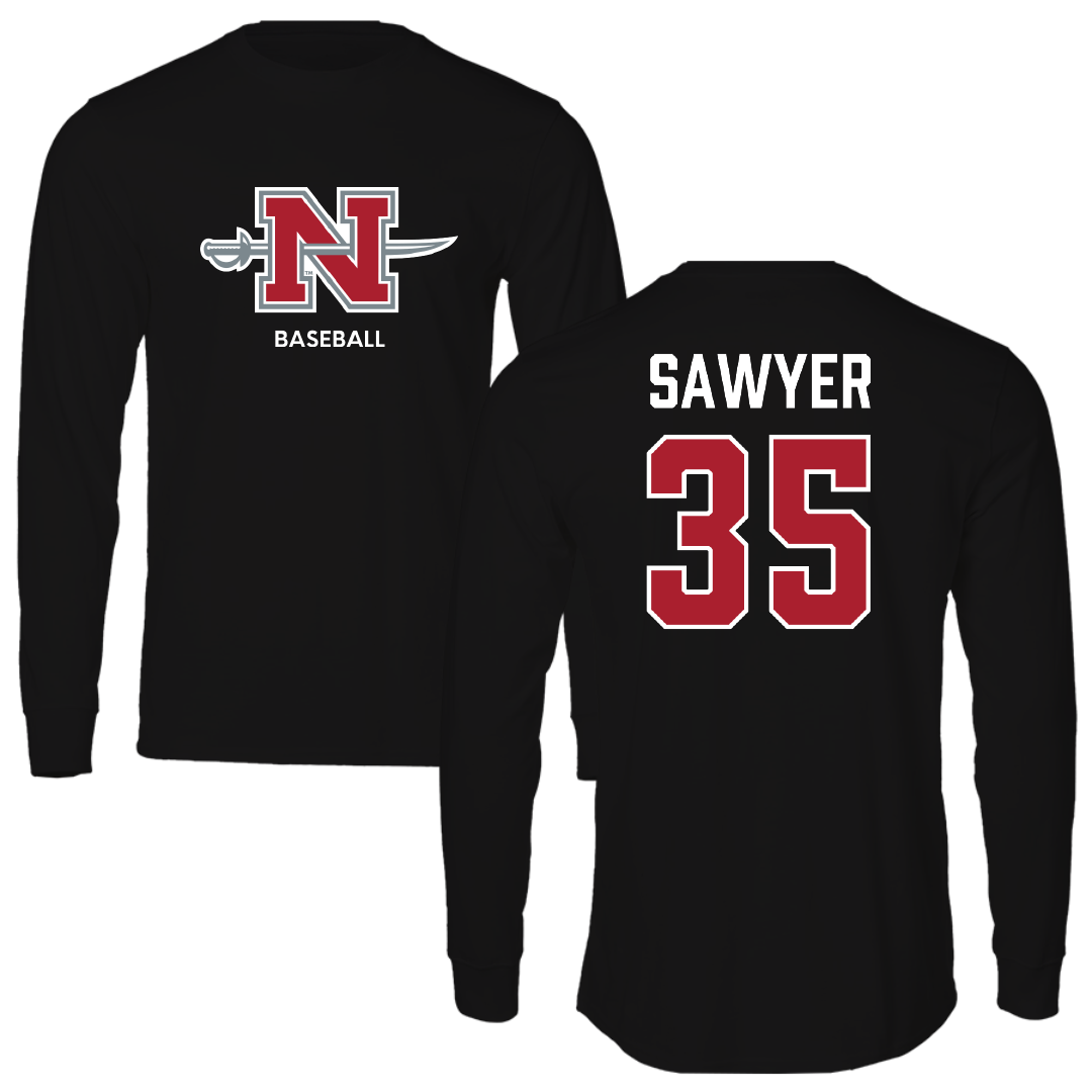 Nicholls State University Baseball Black Mascot Performance Long Sleeve - #35 Barron Sawyer