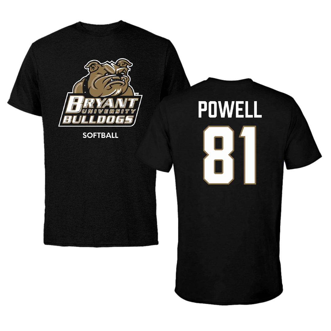 Bryant University Softball Black Tee - #81 Lexi Powell