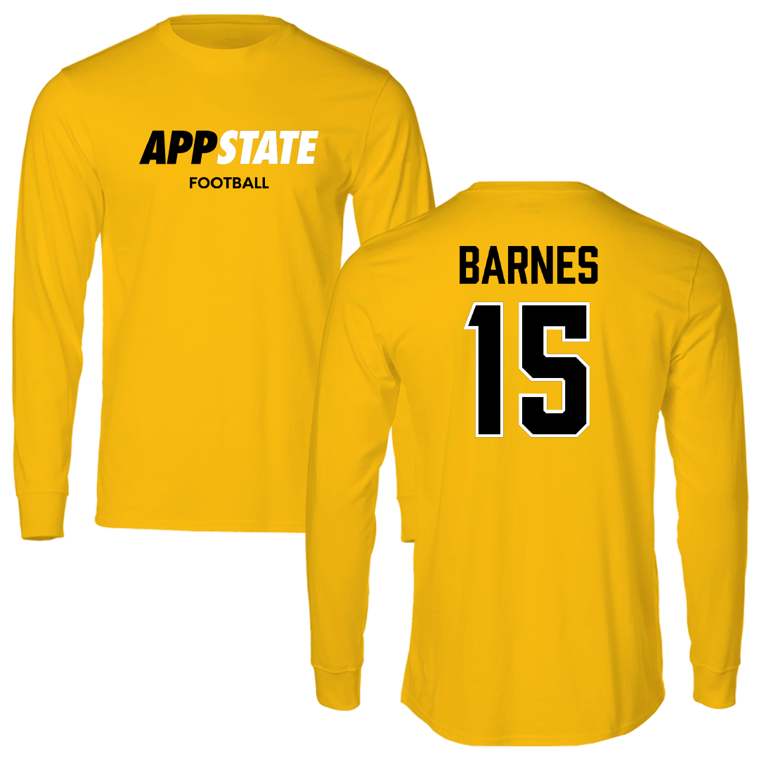 Appalachian State University Football Gold Long Sleeve - #15 Jaden Barnes