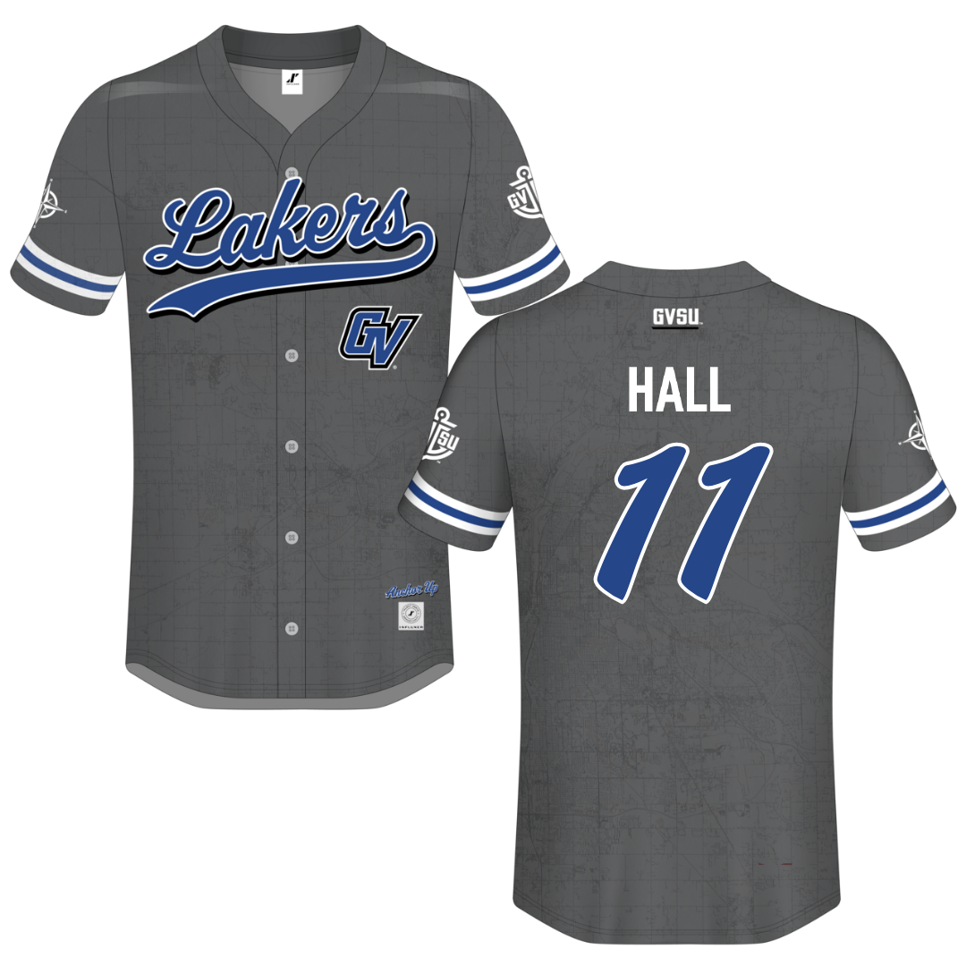 Grand Valley State University Gray Campus Connect Button-Down Jersey - #11 Camryn Hall