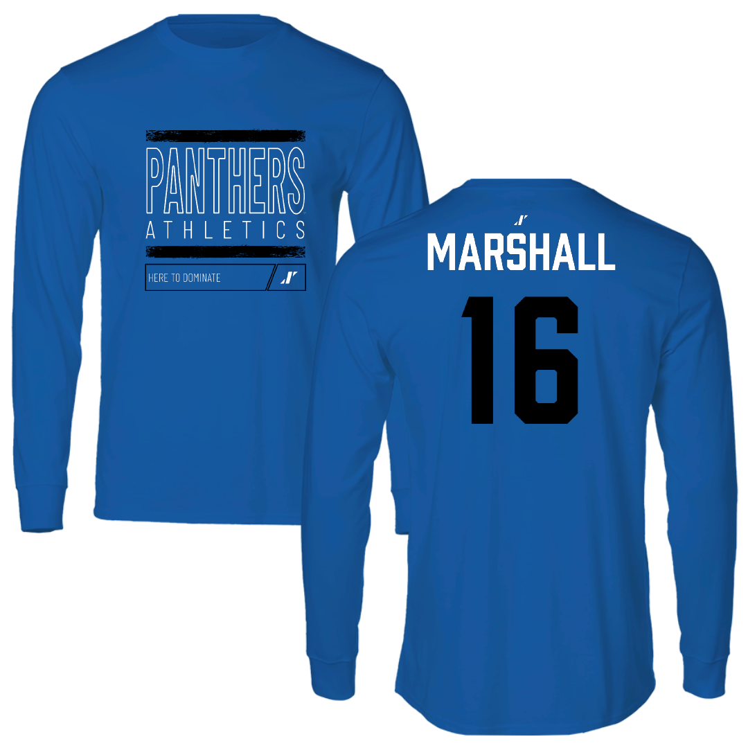 Georgia State University Football Blue Dominate Long Sleeve - #16 Jaylin Marshall