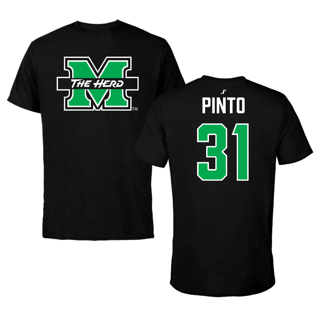 Marshall University Soccer Black Performance Tee - #31 Rai Pinto