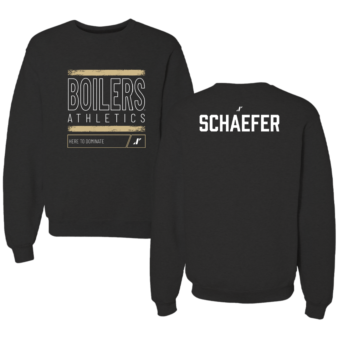 Purdue University Wrestling (M) Black Dominate Crewneck - Isaiah Schaefer