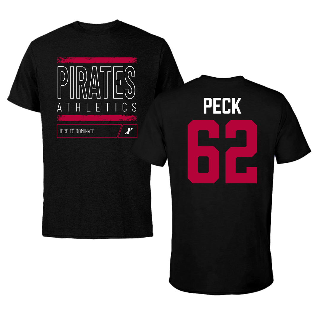 Whitworth University Football Black Dominate Tee - #62 Jacob Peck