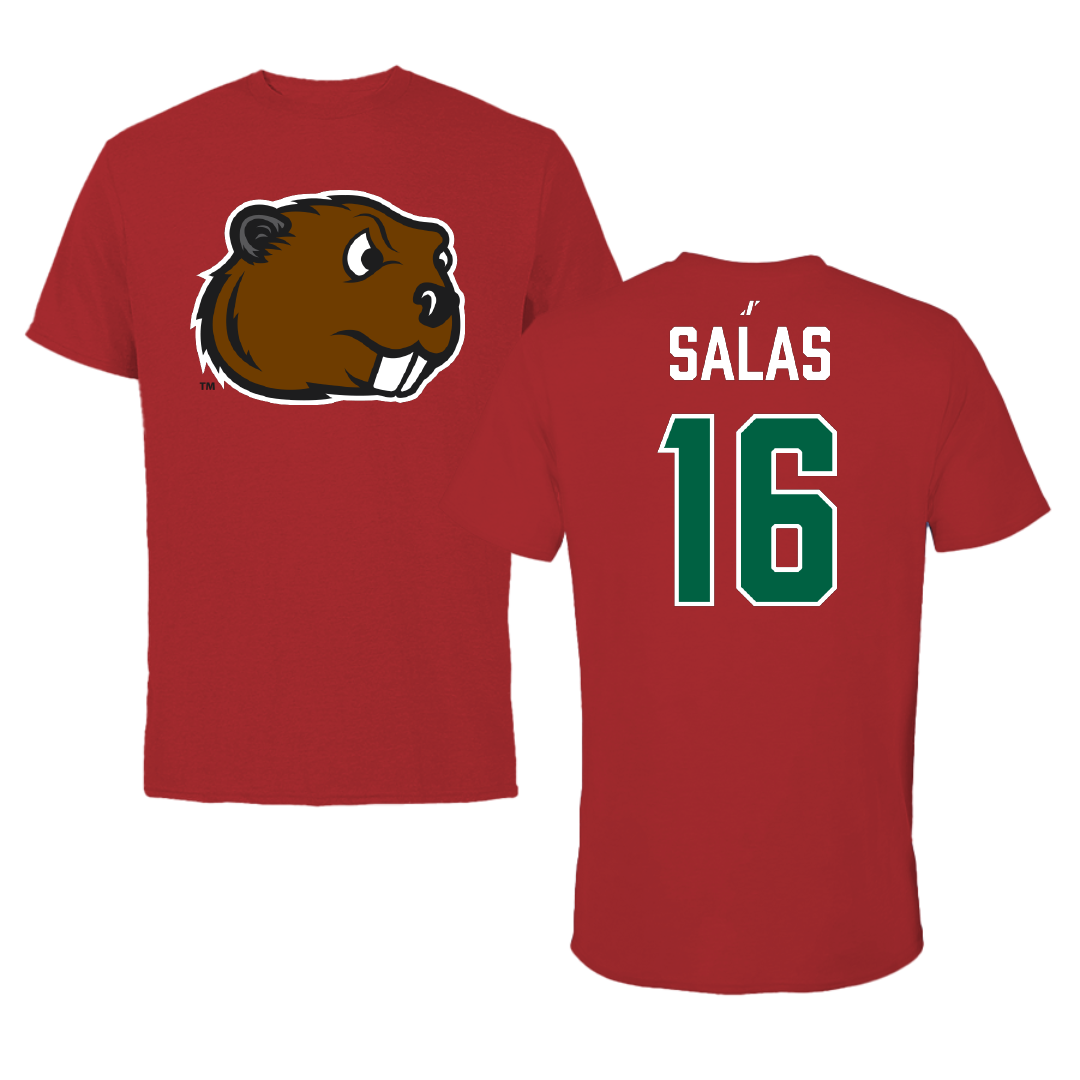 Minot State University Soccer (W) Canvas Red Tee - #16 Leah Salas