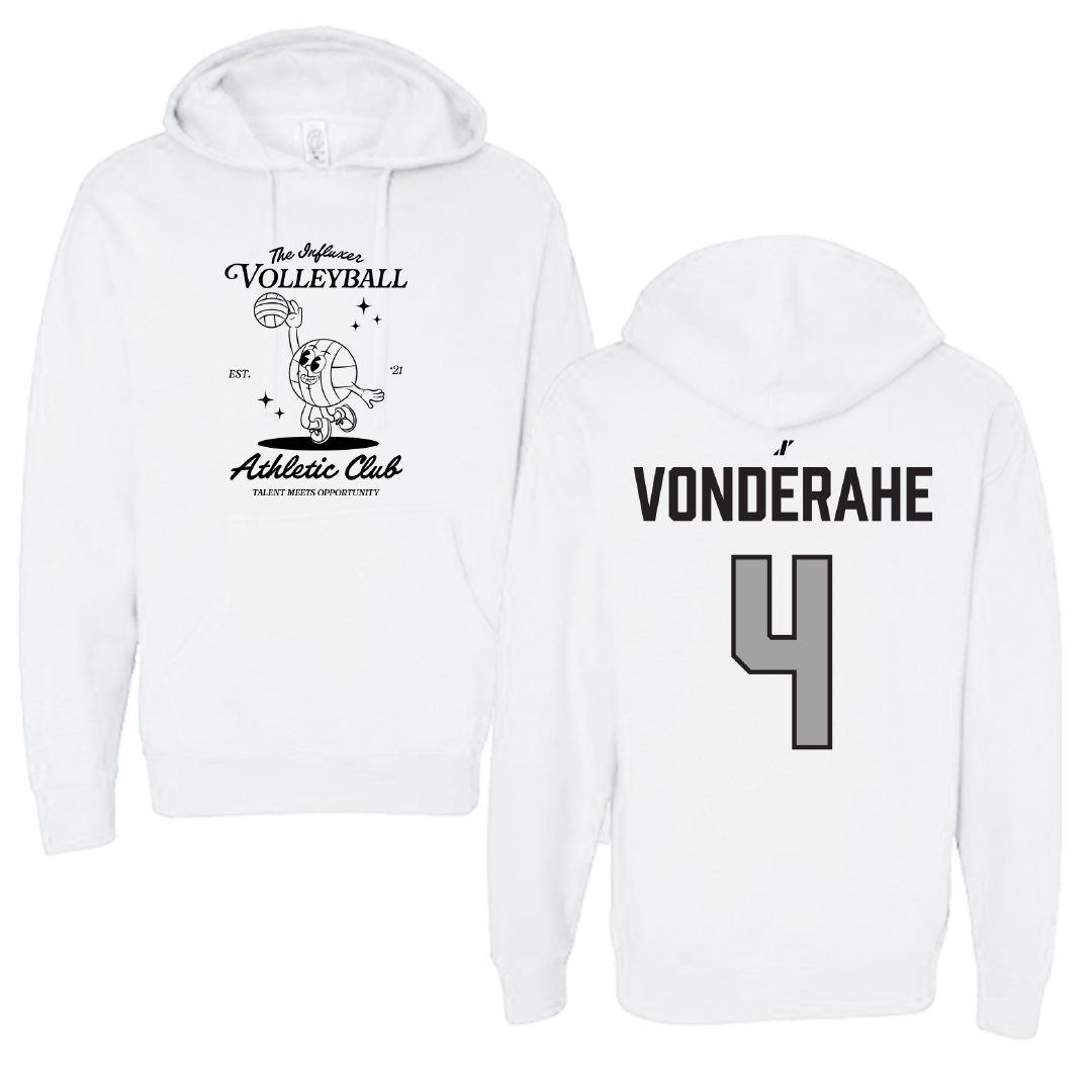 Volleyball White Influxer Athletic Club Hoodie - #4 Jack VonDerAhe