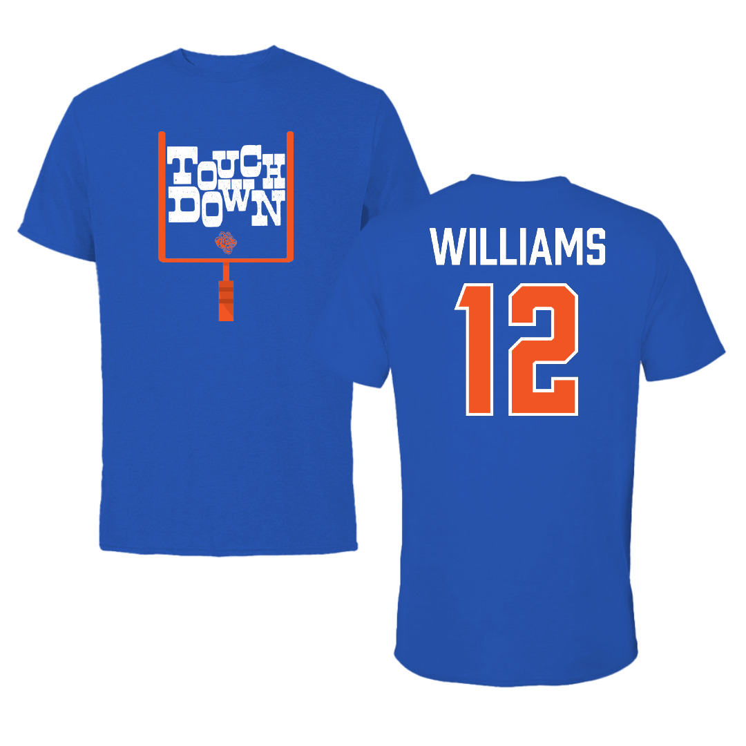 Savannah State University Football Blue Touchdown Tee - #12 Zyaire Williams