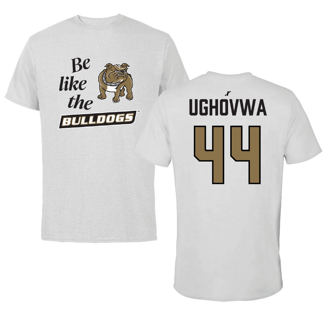 Bryant University Football Light Gray Be Like Us Tee - #44 Nathan Ughovwa