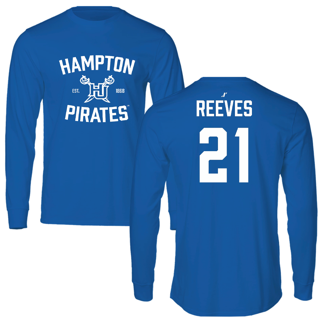 Hampton University Softball Blue General Long Sleeve - #21 Jayleen Reeves