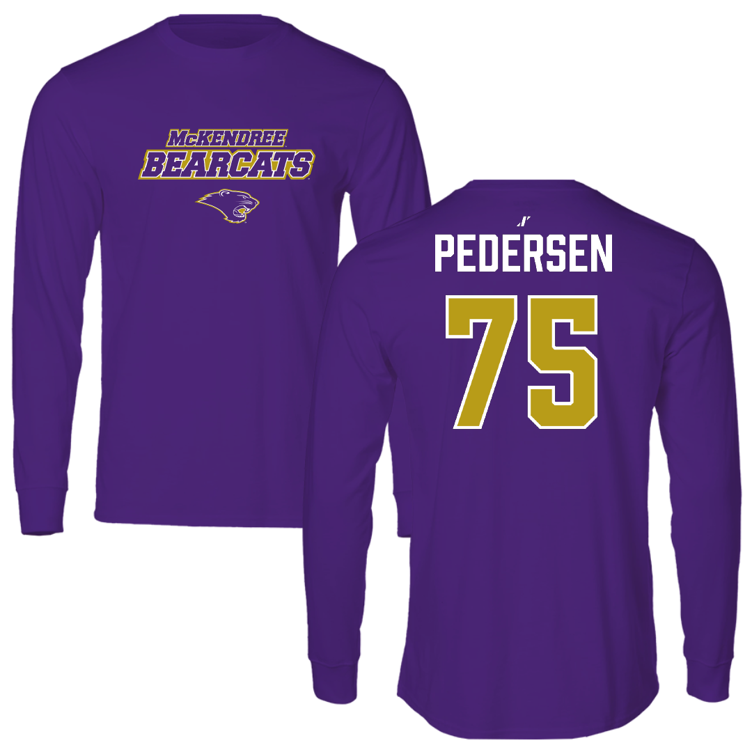 McKendree University Football Purple General Performance Long Sleeve - #75 Nicholas Pedersen