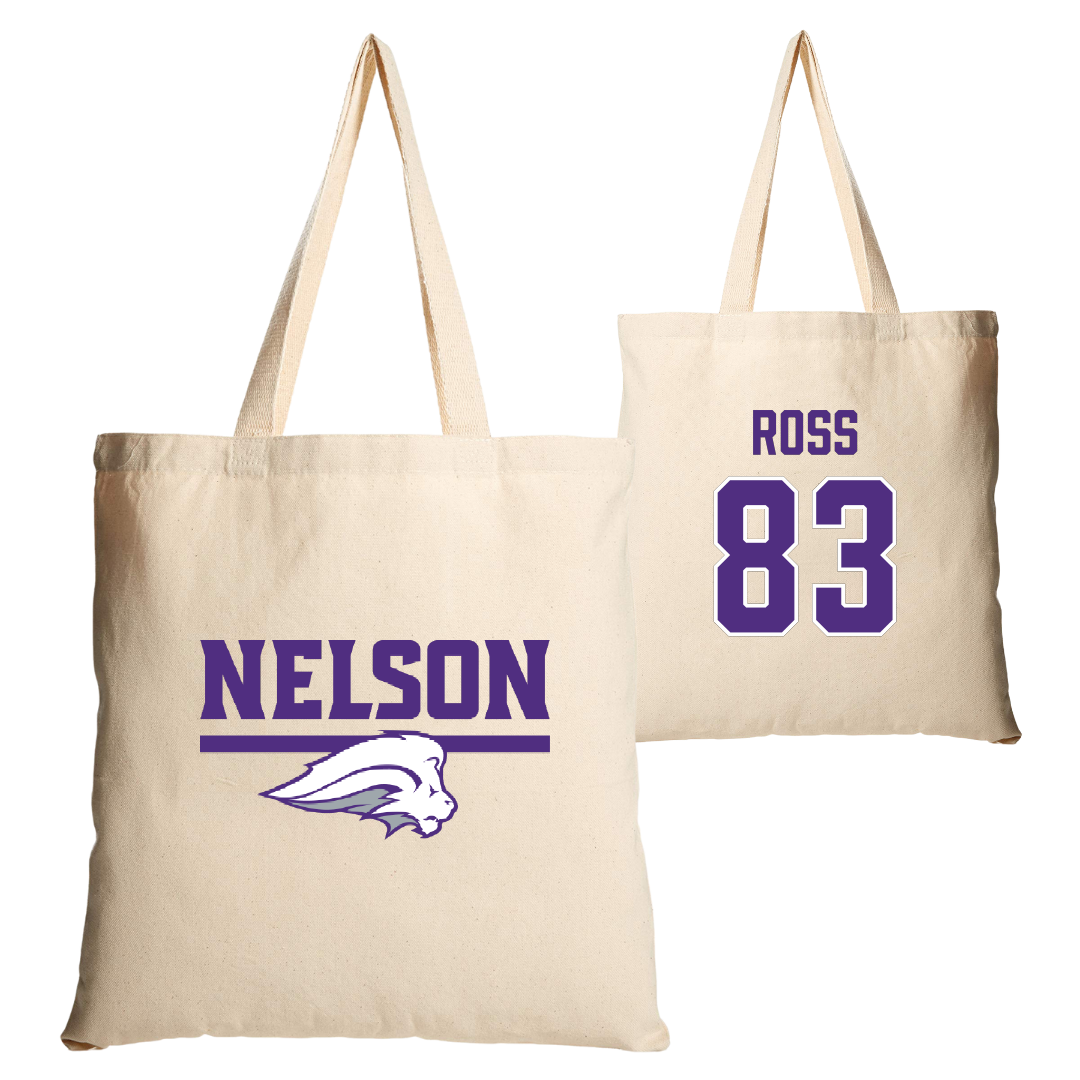 Nelson University Football Tan Canvas Tote Bag - #83 Cameron Ross