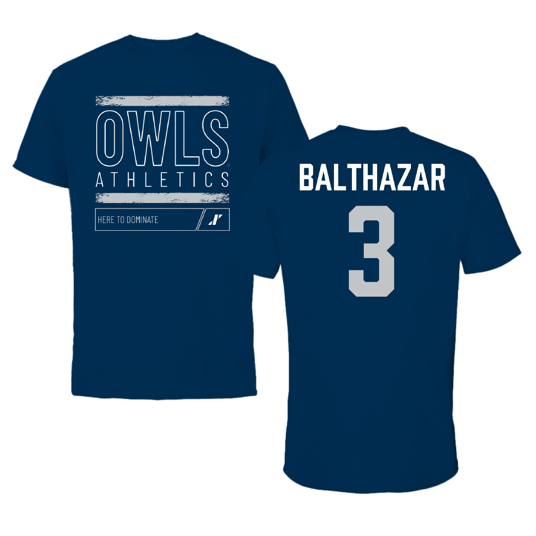 Rice University Football Navy Dominate Tee - #3 Max Balthazar
