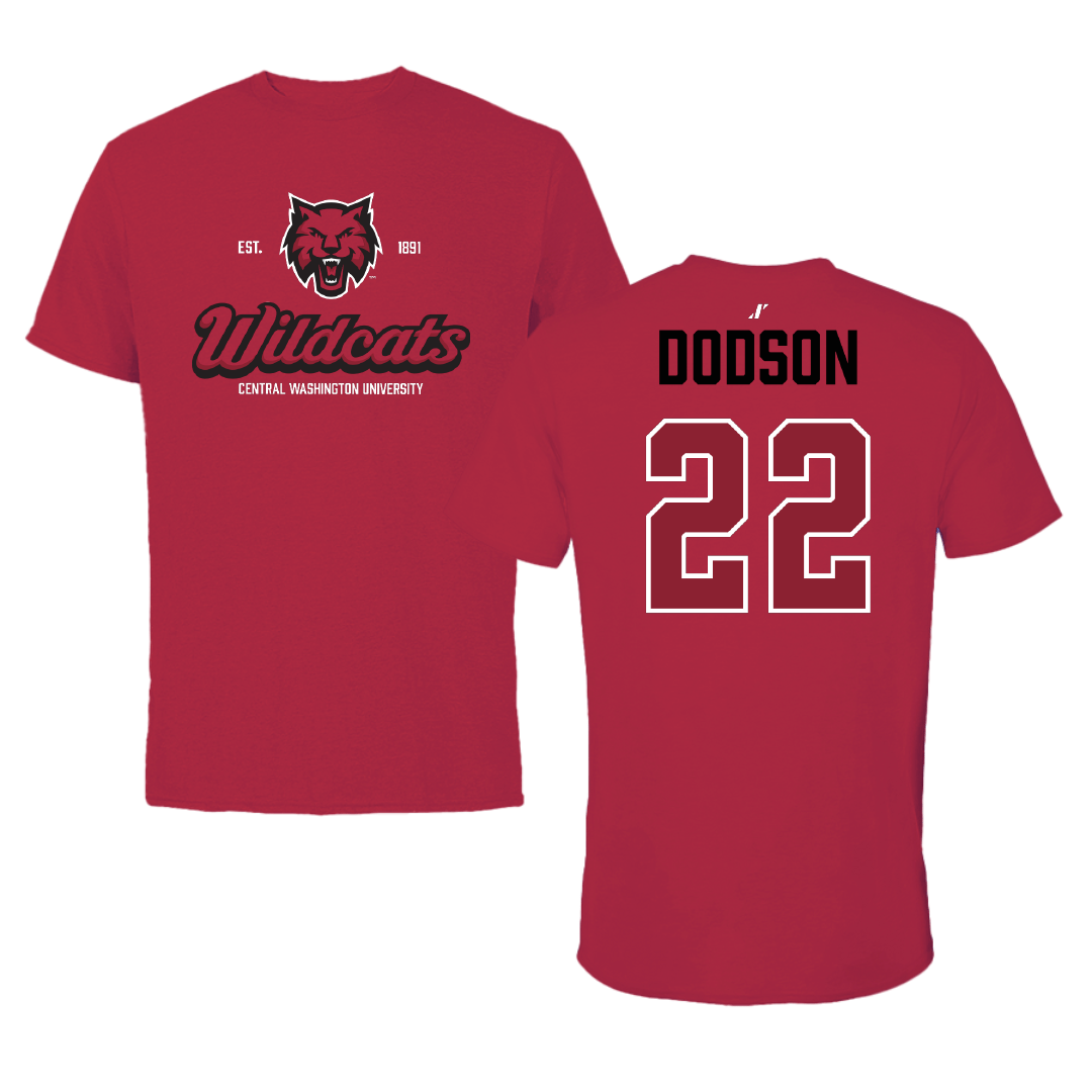 Central Washington University Football Crimson General Tee - #22 Chris Dodson