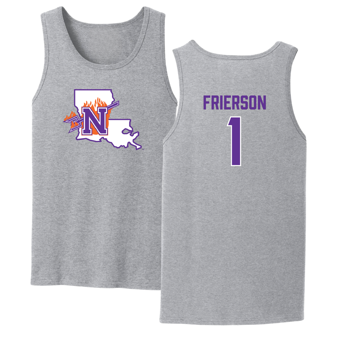 Northwestern State University Basketball Sport Gray Tank Top - #1 Jermesha Frierson
