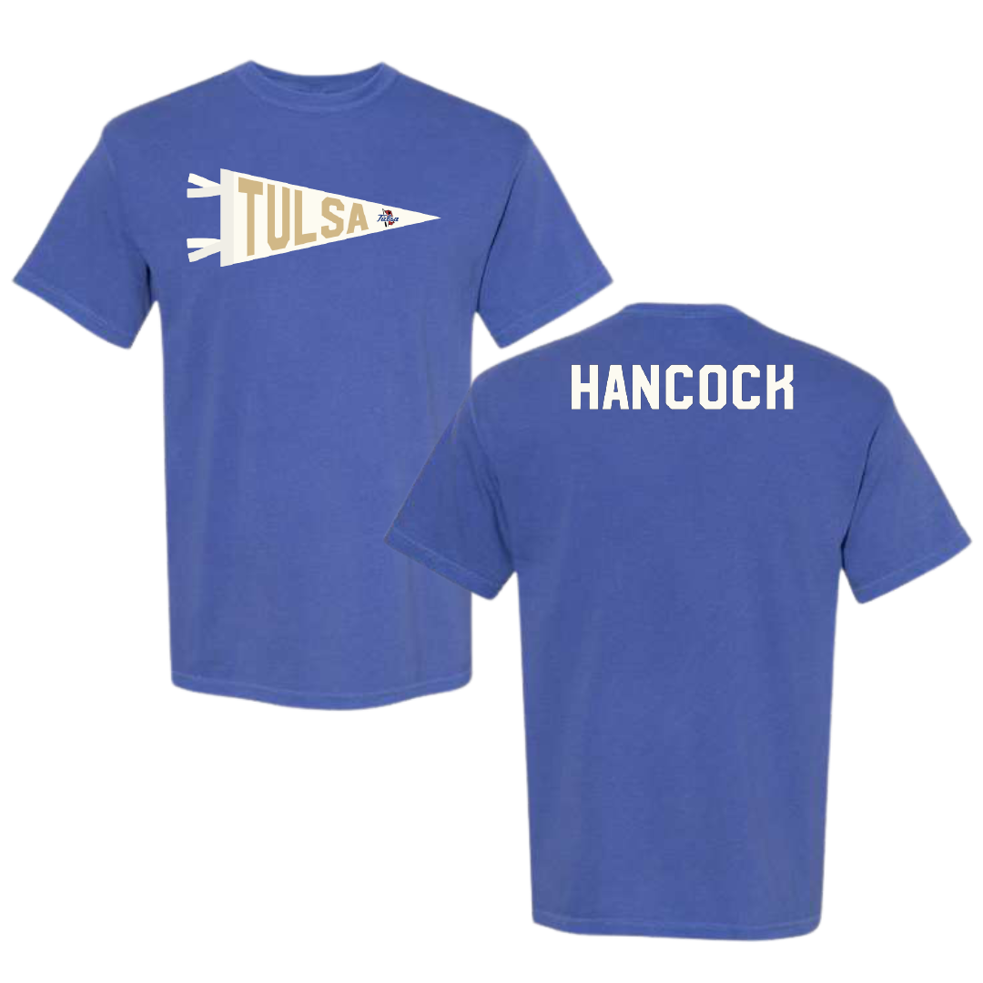 The University of Tulsa TF and XC Blue Pennant Comfort Colors Tee - Rylie Hancock