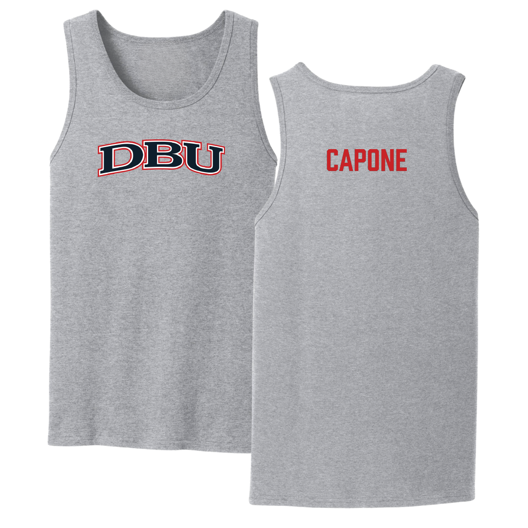 Dallas Baptist University Tennis Sport Gray Tank Top - Zach Capone