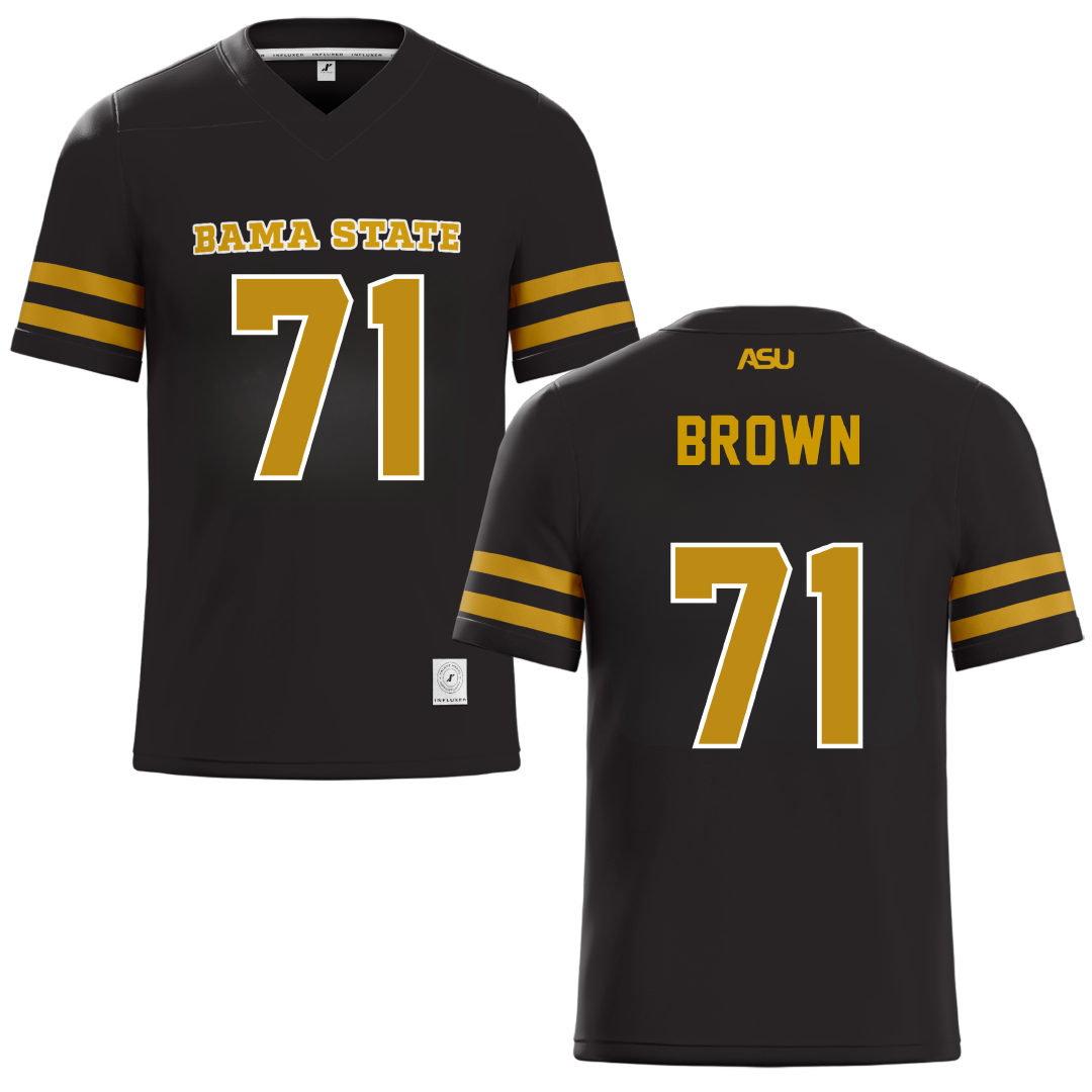 Alabama State University Black Football Jersey - #71 Isaiah Brown