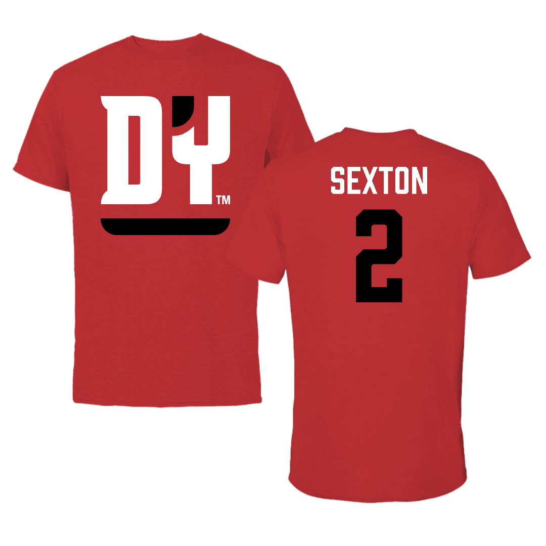 D'Youville University Lacrosse (M) Red Performance Tee - #2 Jacob Sexton
