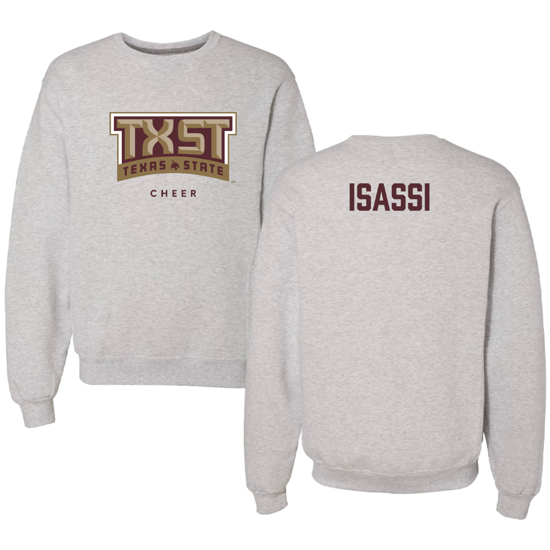Texas State University Cheer Gray Crewneck - Jillian Isassi