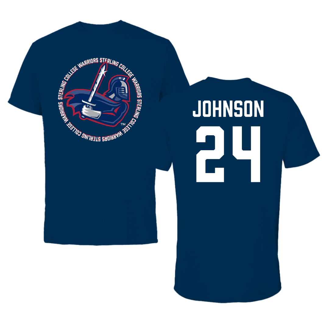 Sterling College Football Navy General Tee - #24 Jaden Johnson