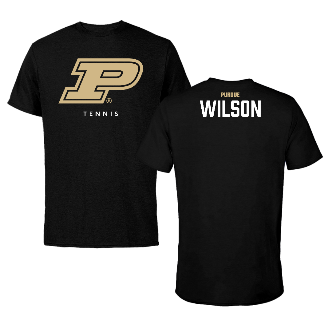 Purdue University Tennis Black Performance Tee - Kathryn Wilson