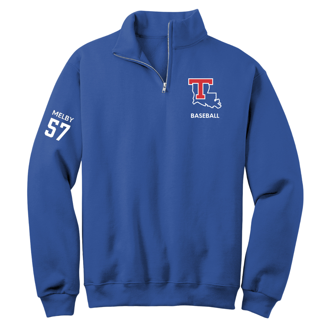 Louisiana Tech University Baseball Blue Quarter-Zip - #57 Will Melby