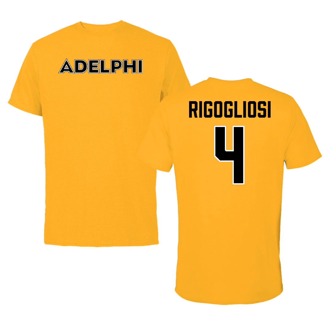 Adelphi University Baseball Gold Performance Tee - #4 Anthony Rigogliosi