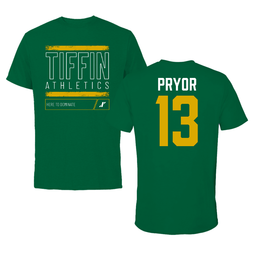 Tiffin University Lacrosse Green Dominate Tee - #13 Grant Pryor