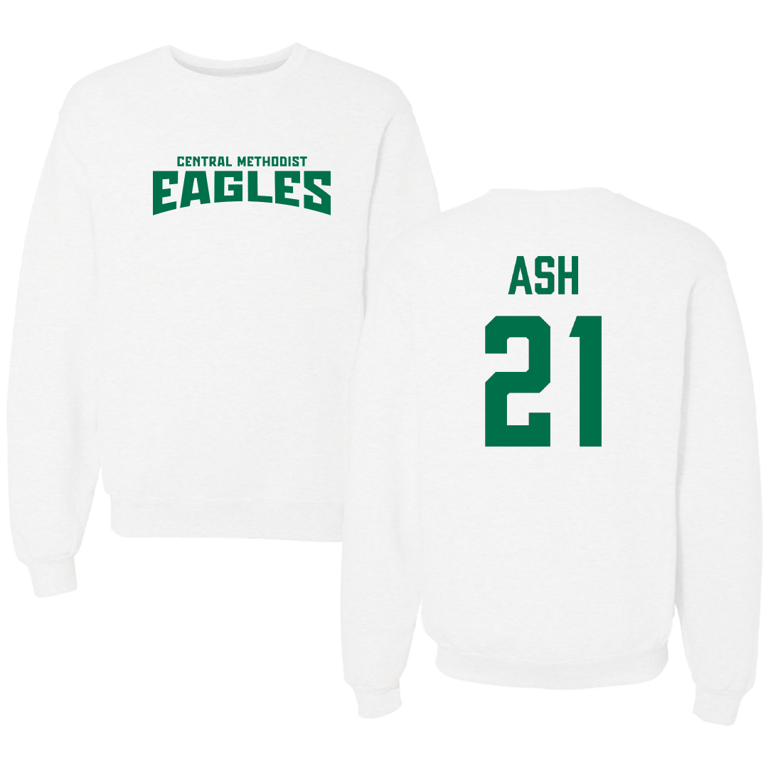 Central Methodist University Softball White Classic Crewneck - #21 Brilee Ash