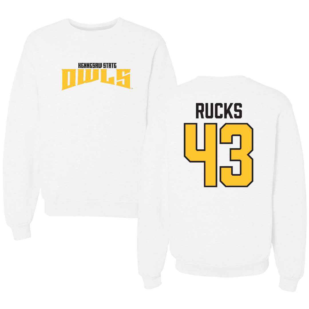 Kennesaw State University Football White Classic Crewneck - #43 Jamar Rucks