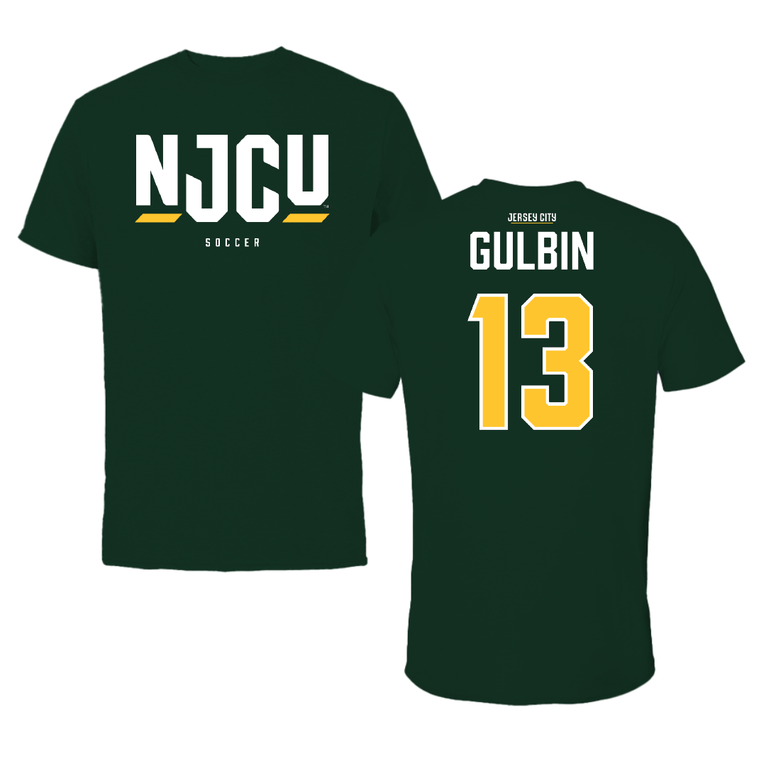 New Jersey City University Soccer (W) Forest Green Tee - #13 Aubrey Gulbin