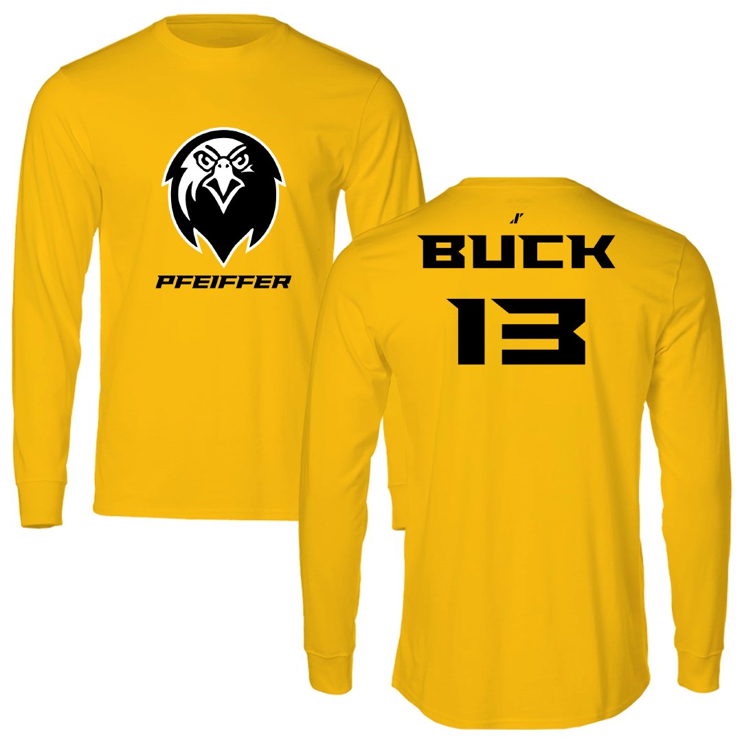 Pfeiffer University Baseball Gold Long Sleeve - #13 Cayman Buck