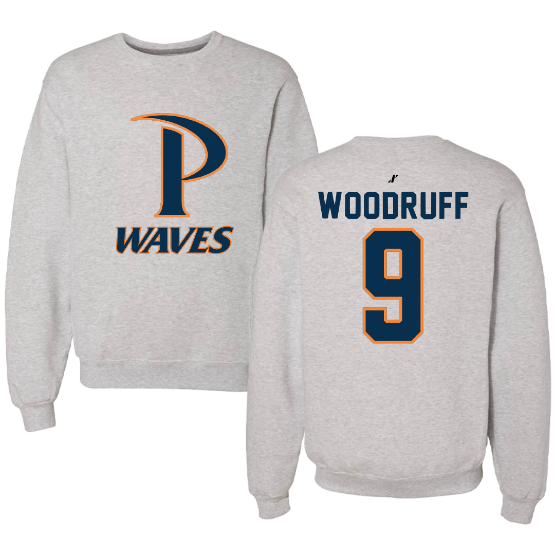Pepperdine University Beach Volleyball Light Gray Crewneck - #9 Deanie Woodruff