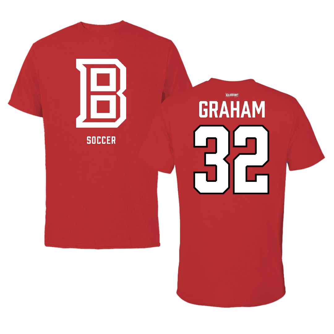Bradley University Soccer Red Block Tee - #32 Thomas Graham