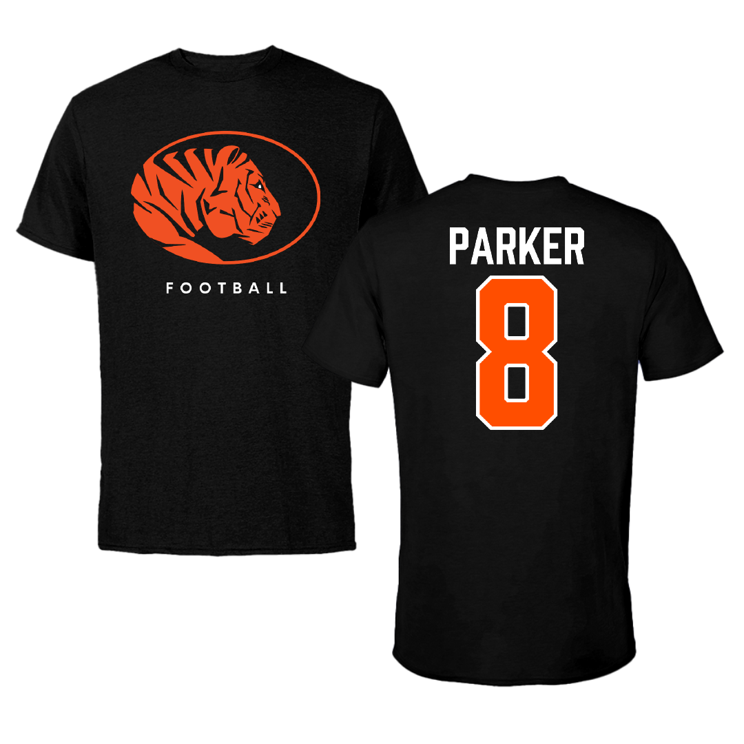 East Central University Football Black Tee - #8 Darwin Parker