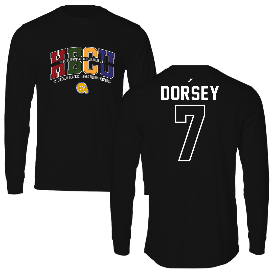 Albany State University Football Black HBCU Performance Long Sleeve - #7 Devon Dorsey